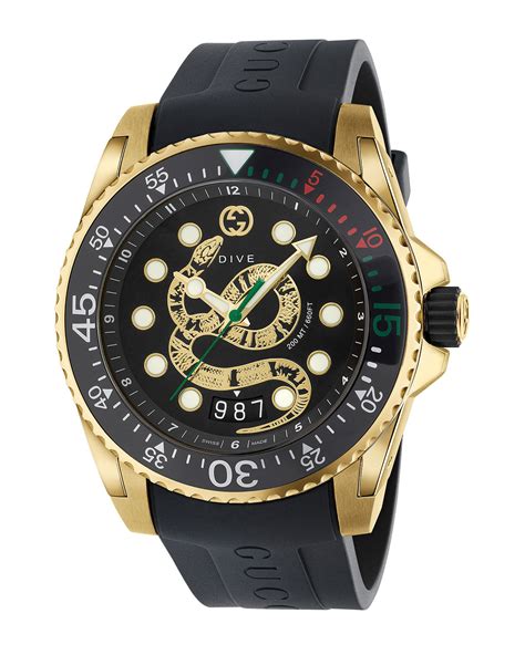 gucci dive 45mm gold|Gucci snake watch men's.